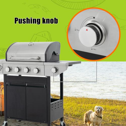 Premium 4-Burner Stainless Steel Propane Gas Grill with Side Burner